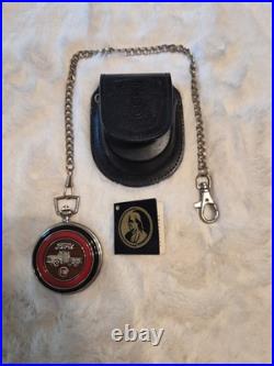 Franklin Mint 1956 Ford F-100 Pocket Watch with Chain & Leather Case Pouch