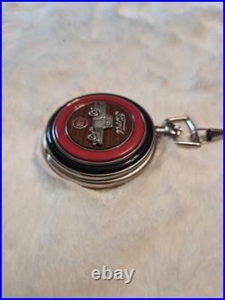 Franklin Mint 1956 Ford F-100 Pocket Watch with Chain & Leather Case Pouch