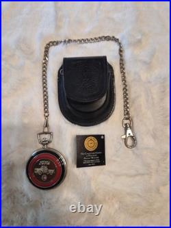 Franklin Mint 1956 Ford F-100 Pocket Watch with Chain & Leather Case Pouch