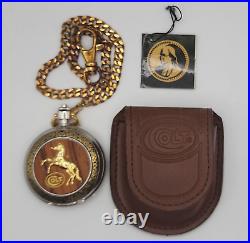 Franklin Mint Commemorative Army Colt. 45 Peacemaker Pocket Watch Chain & Case