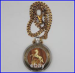 Franklin Mint Commemorative Army Colt. 45 Peacemaker Pocket Watch Chain & Case