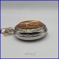 Franklin Mint Commemorative Army Colt. 45 Peacemaker Pocket Watch Chain & Case