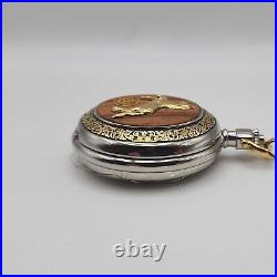 Franklin Mint Commemorative Army Colt. 45 Peacemaker Pocket Watch Chain & Case