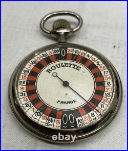 French Roulette Pocket Watch Game with ORIGINAL CASE and LAYOUT WORKS