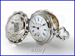 French Silver Fancy Hunter Case Chinese Market Pocket Watch NEED MINOR REPAIR