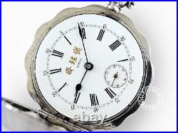 French Silver Fancy Hunter Case Chinese Market Pocket Watch NEED MINOR REPAIR