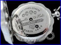 French Silver Fancy Hunter Case Chinese Market Pocket Watch NEED MINOR REPAIR