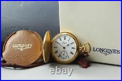 Full Set MINT Longines L7.012.2 White Roman Dial Manual Winding Pocket Watch