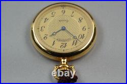 Full Set? N MINT++? Vintage Longines Gold Quartz 28mm Pocket Watch L7.026.2 Box