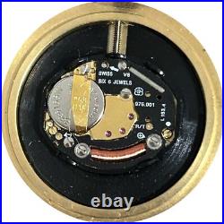 Full Set? N MINT++? Vintage Longines Gold Quartz 28mm Pocket Watch L7.026.2 Box