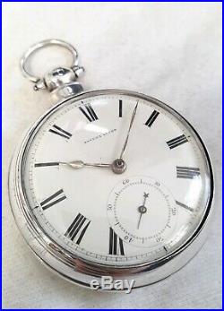 Fusee Pair case Pocket watch. BIG HEAVY Silver! (FULL WORKING ORDER) 1851