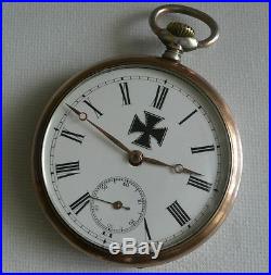 GERMAN WW2 2. Panzer DivisionTactical sign German Oficer Silver case pocket watch