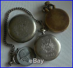 GERMAN WW2 OMEGA Pz. Großdeutschland Pocket Watch, Cigarette Lighter, Chain, Case
