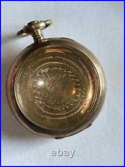 GOLD FILLED POCKET WATCH CASE 20 YEARS UNIQUE HORSE HEAD DESIGN 18 size