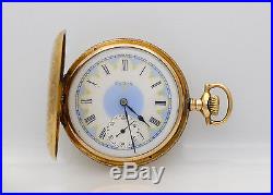 GREAT Looking Elgin 14k Gold Hunting case Antique 16s pocket watch, Fancy Dial