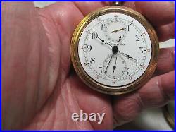 Gallet & Co. 16 sz stop watch missing crown and stem/c/with 25 year GF case/Exc