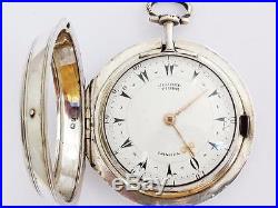 George prior Big Verge fusee Horn pair case pocket watch No 185
