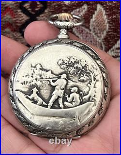 Georges Favre-Jacot (Early Zenith) Pocket Watch -Decorative Repoussé Hunter Case