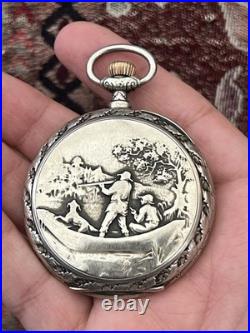 Georges Favre-Jacot (Early Zenith) Pocket Watch -Decorative Repoussé Hunter Case