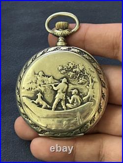 Georges Favre-Jacot (Early Zenith) Pocket Watch -Decorative Repoussé Hunter Case