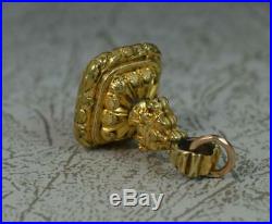Georgian Gold Cased and Plain Carnelian Pocket Watch Fob Seal Pendant t0384