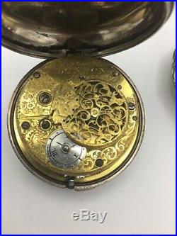 Georgian Pair Cased Verge Fusee Silver Pocket Watch, Case William Howard 1809