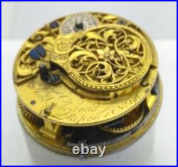 Georgian Silver Ripon Chain Fusee Verge Paul Revere Pair Case Pocket Watch 1775