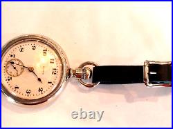 Giant 18SZ Elgin Pocket Watch-in Silverode Case Serviced-7J- Vintage 1917