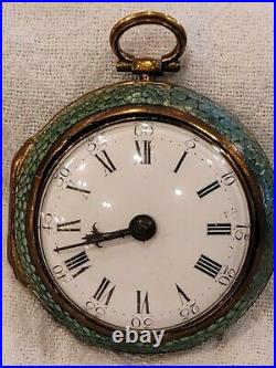 Gilt Pair Cased Verge Fusee Pocket watch c. 1750