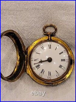 Gilt Pair Cased Verge Fusee Pocket watch c. 1750