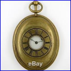 Gilt oval case pocket watch, verge repeater, c1800