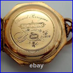 Girard Perregaux Octagonal Pocket Watch Swiss 18K Gold Hunting Case 1890