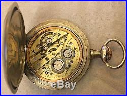 Girard Perregaux Pocket Watch open face silver carved case 47 mm. In diameter