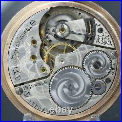 Gold 1911 ELGIN 15 Jewel Mechanical Pocket Watch Grade 313 Large Fancy Case