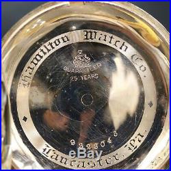 Gold 1916 Hamilton 17 Jewel Pocket Watch Grade 956 Signed Case Large 16s NICE