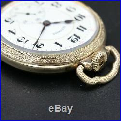 Gold 1919 ILLINOIS 19 Jewel RR Style Pocket Watch Large 16s Fancy Case Grade 706
