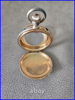 Gold And Silver Tone Vintage Pocket Watch Case With Crystal Stamped #22 Inside 5