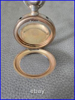 Gold And Silver Tone Vintage Pocket Watch Case With Crystal Stamped #22 Inside 5