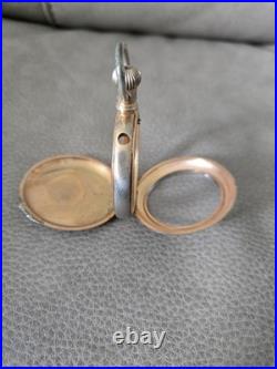 Gold And Silver Tone Vintage Pocket Watch Case With Crystal Stamped #22 Inside 5