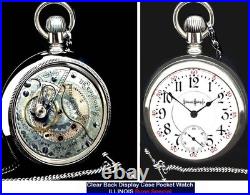 Gold Flash TWO TONE Movement Display Case Pocket Watch ILLINOIS Bunn Special