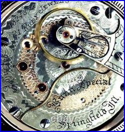 Gold Flash TWO TONE Movement Display Case Pocket Watch ILLINOIS Bunn Special