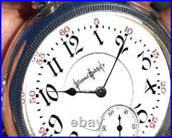 Gold Flash TWO TONE Movement Display Case Pocket Watch ILLINOIS Bunn Special