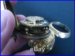 Gold Plated Pair Cased Repousse Verge Fusee 1760 Pocket Watch
