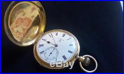 Good Antique 18ct Gold English Gent's Hunter Case Pocket Watch Rotherhams London