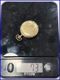 Gorgeous 12S Antique Gold Filled Full Hunter pocket watch scrap/use Runs