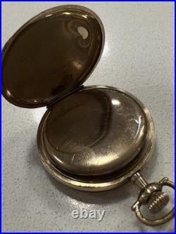 Gorgeous 12S Antique Gold Filled Full Hunter pocket watch scrap/use Runs