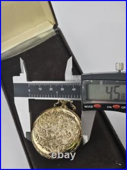 Gorgeous 70s LeClaire Swiss Wind-Up Hunting Pocket Watch 17 Jewels Runs Case
