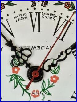 Gorgeous 70s LeClaire Swiss Wind-Up Hunting Pocket Watch 17 Jewels Runs Case