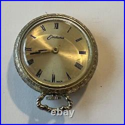Gorgeous Endura Pocket Pendant Swiss Made Watch With Intricate Back Case Design