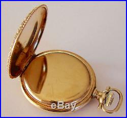 Gorgeous Ladies WALTHAM 14k Gold with Enamel 15J Hunter Case 0s Pocket Watch 1902